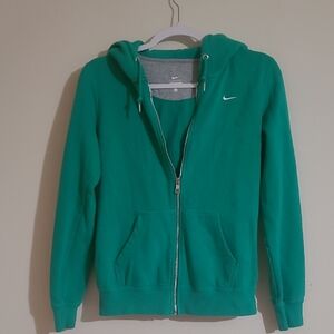 Nike Green Full-Zip Hoodie, Distressed,  Size Small, Winter Ready.
